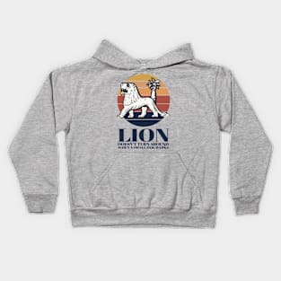 Lion doesn't turn around when a small dog barks Kids Hoodie